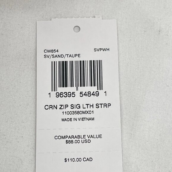 NEW COACH Corner Zip Wristlet in Signature Canvas with Stripe CW854 Sand/Taupe - Picture 4 of 11